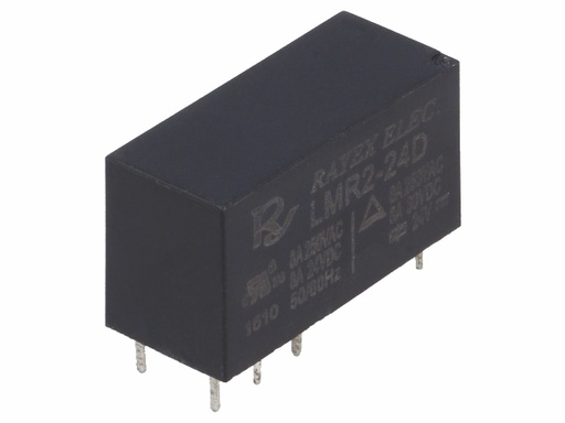 [H42230] Miniature relæ - 24VDC / 5A 2 x skifte (DPDT)