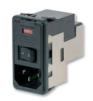 [H34161] Apparatfatning m. sikring og netfilter - C14, 250VAC 3A