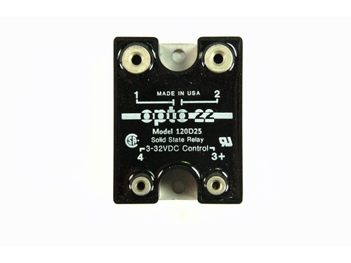 [H33927] Solid state relæ - 3-32Vdc, 120VAC / 25A, 1 x slutte