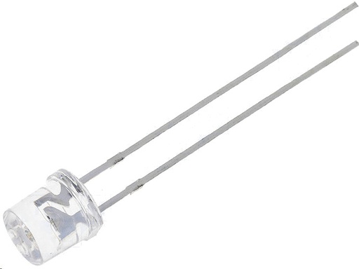 [H34552] 5mm LED - Rund, flad front, BLÅ vandklar (750mcd 140°)