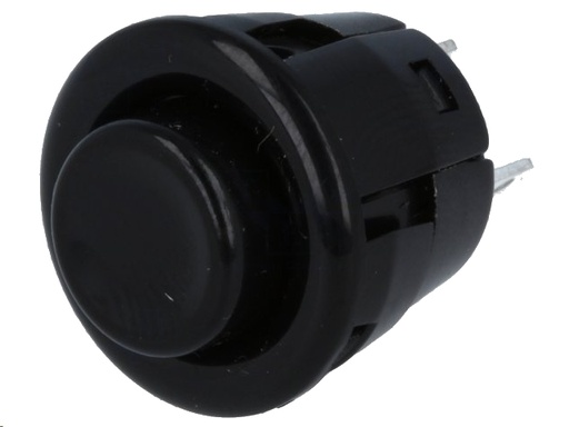 [H36008] Rund Trykkontakt - 1P OFF-(ON) Ø18mm, Sort