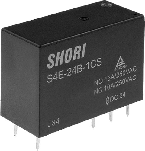 [H34537] Miniature relæ - 24VDC / 16A, 1 x skifte (SPDT)