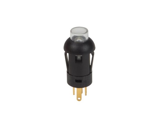 [H35267] Rund mini trykkontakt - 1P OFF-(ON) Grøn LED (Ø7,8mm)
