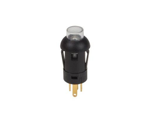 [H35268] Rund mini trykkontakt - 1P OFF-(ON) Rød LED (Ø7,8mm)