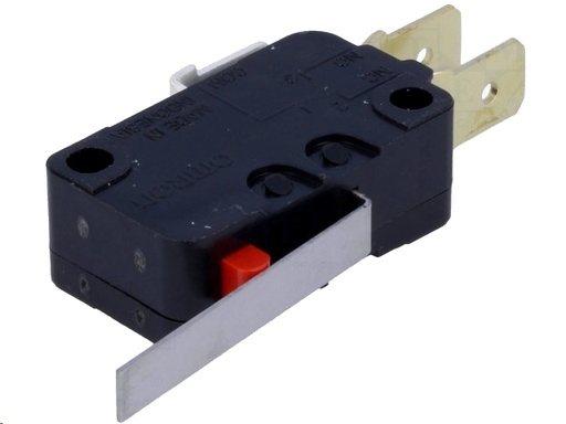 [H35598] Mikroswitch m. kort arm - 16A/250V, ON-(ON), 6,3mm spadestik