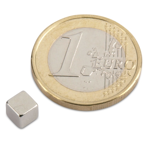 [H31845] Magnet, neodynium - Blok N42 Ni 5x5x5mm (10 stk.)
