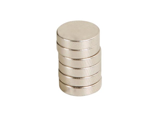 [H31835] Magnet, neodynium - Cyl. N35-45 Ni Ø12x3mm (6 stk.)