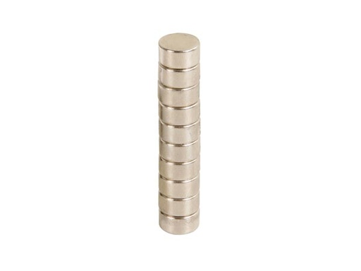 [H31837] Magnet, neodynium - Cyl. N35-45 Ni Ø10x5mm (10 stk.)