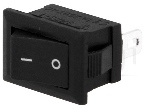 [H31913] Vippekontakt 1P OFF-ON, 1A / 250V, Sort (13,8x9mm)