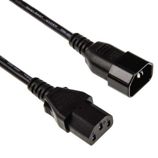 [487277] Lysnetkabel 250V 10A, C13 til C14, sort - 2 meter