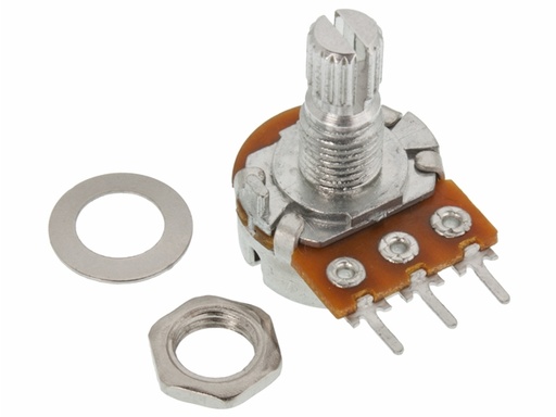 [H31439] Potmeter - 1Mohm mono log., Ø6mm rillet metalaksel