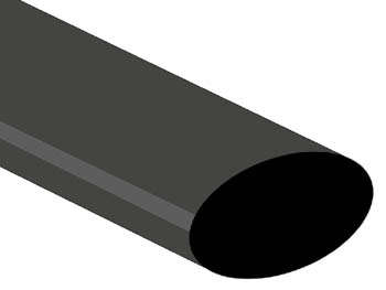 [H30184] Krympeflex m. lim 3:1 - Ø38mm > Ø13mm, Sort (1m)