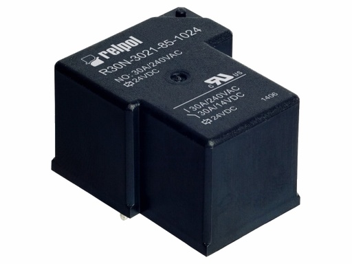 [H55194] Heavy duty relæ - 24VDC / 30A, 1 x slutte (SPST-NO)