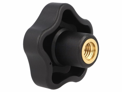 [H59569] Fingerskrue - M5 x L12mm gevindhul, Ø32mm greb