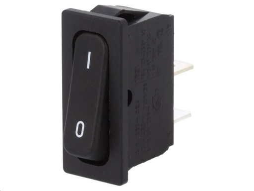 [H57644] Vippekontakt - 1P OFF-ON, 20A/250V, Sort (30,6x11mm)