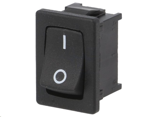 [H46333] Vippekontakt - OFF-ON, 12A, 4,8mm spadestik, Sort