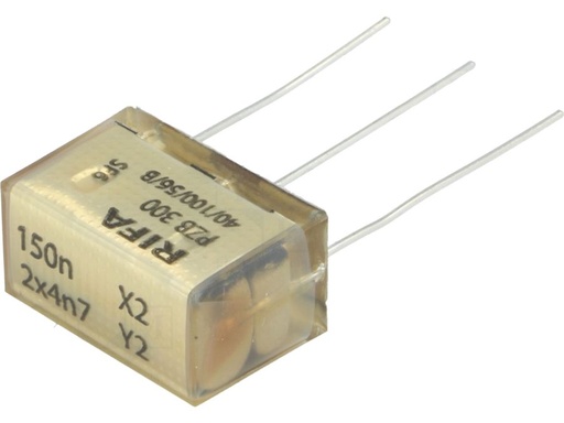 [H47866] X2/Y2 støjdæmp. kondensator - 275Vac, Cx:150nF, Cy:4,7nF