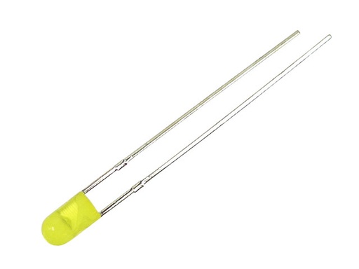 [H48856] 3mm LED - Rund, GUL diffus, u. flange (20mcd 30°)
