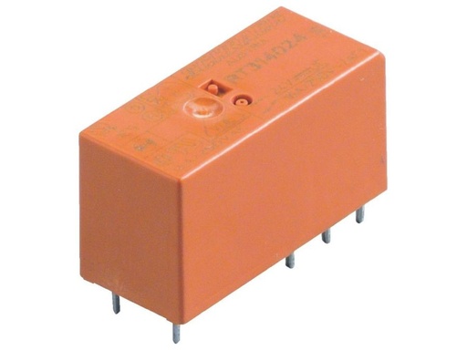 [H44774] Vertikalt relæ - 12VDC 16A, 1 x skifte (SPDT), 8-ben (5mm)