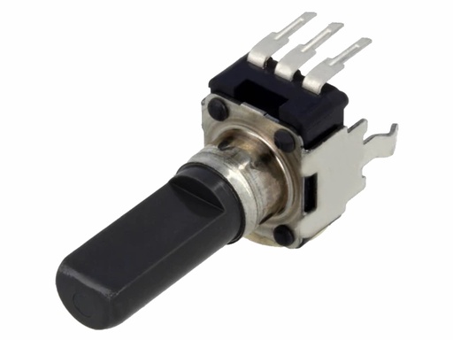 [H63789] Potentiometer, printmont. - 10kOhm lin. ±20%, 6mm D-aksel