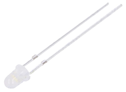 [H63665] 3mm LED - Varm hvid, diffus hvid hus, 1120-1560mcd (70°)