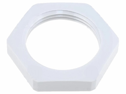 [H60776] Plastmøtrik PA6 - M25, Lys grå