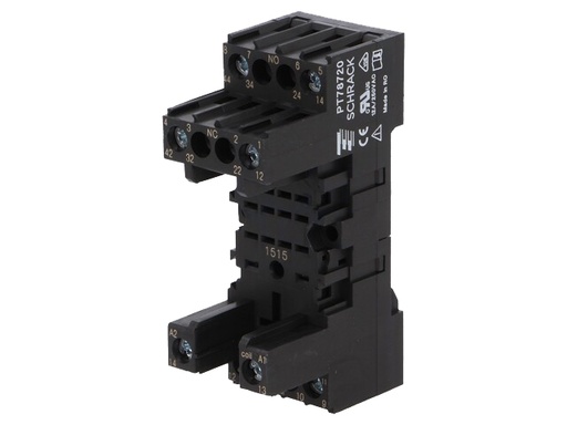 [H60521] DIN-skinne relæsokkel - 250Vac / 12A, 8-bens