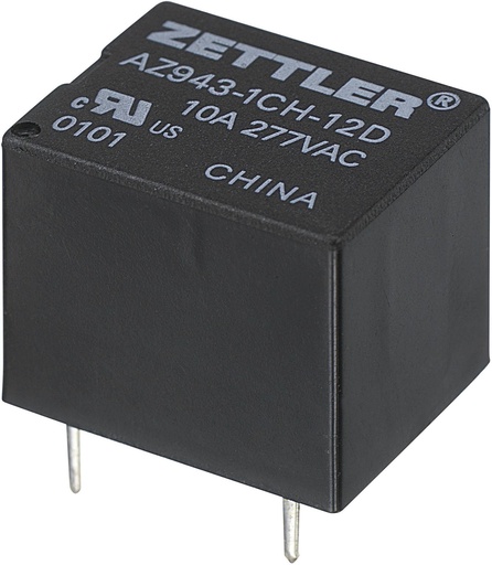 [H60122] Miniature relæ - 12VDC 10A, 1 x skifte (SPDT), 5-ben 2mm