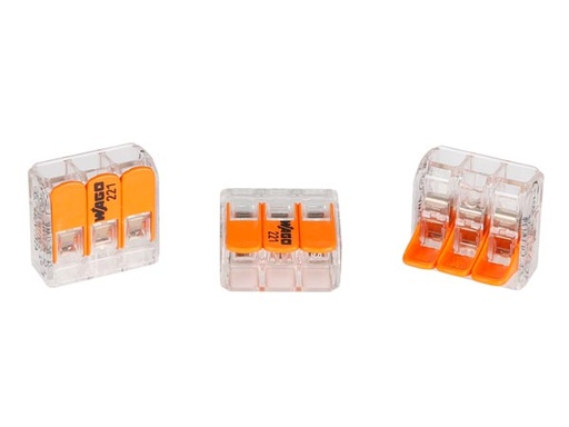 [H50502] 221 klemme-samlemuffe - 3 x 0,2-4mm², til alle ledningstyper