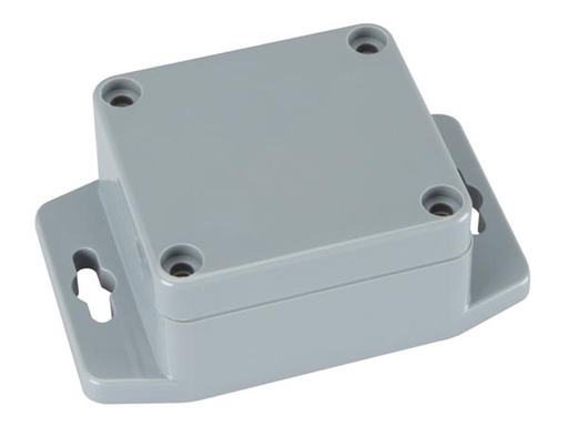 [H33456] Plastkabinet m. flanger - GRÅ, IP65 (64x58x35mm)