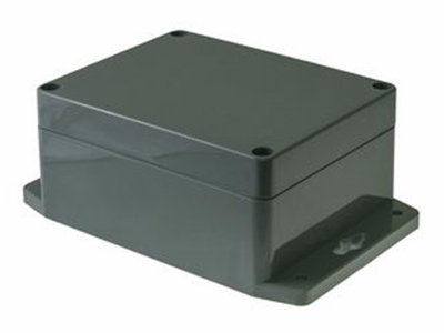 [H33459] Plastkabinet m. flanger - Mørkegrå, IP65 (115x90x55mm)