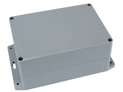 [H33461] Plastkabinet m. flanger - Mørkegrå, IP65 (222x146x55mm)