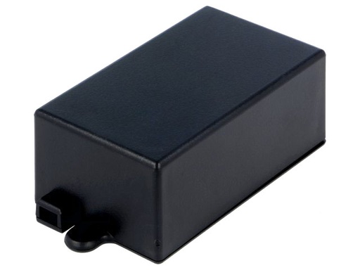 [H16215] G1013 plastkabinet - Sort m. flanger (38x64x25mm)