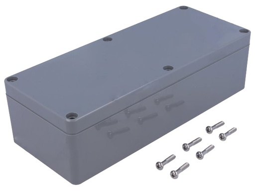 [H16236] G346 plastkabinet - Mørkegrå, IP65 (80x195x55mm)