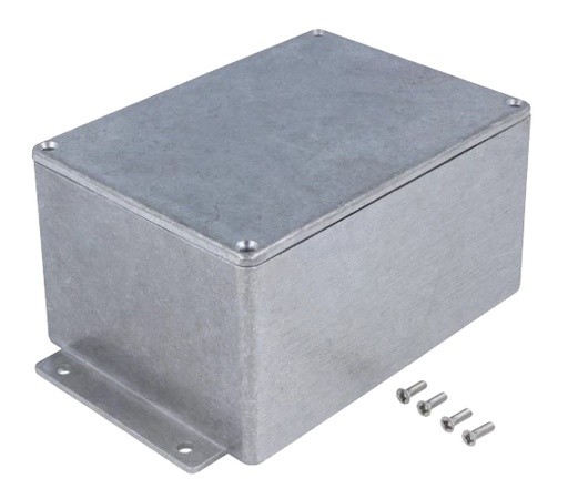 [H23872] Aluminiumskabinet m. flanger, 140x100x75mm (IP66)