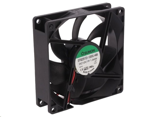 [H28665] DC blæser - 92x92x25mm 12Vdc / 1,68W m. glideleje