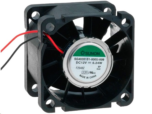 [H28668] DC blæser - 40x40x28mm 12Vdc / 6,24W m. kugleleje og ledn