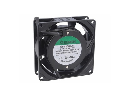 [H16432] AC blæser - 80x80x25mm 230V m. glideleje, 2 ledn.