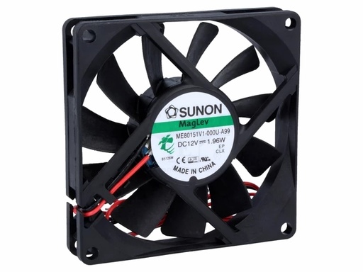[H61079] DC blæser - 80x80x15mm 12Vdc / 1,96W Vapo, 2 ledn.