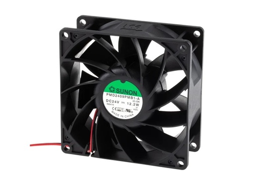 [H64028] DC blæser - 92x92x38mm 24Vdc / 12,2W m. kugleleje