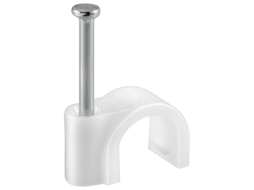 [H45132] Kabelsøm-clips - Rund Ø16mm, Hvid (100 stk. box)