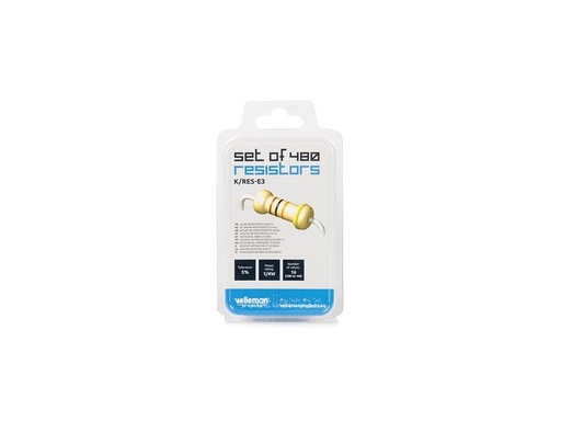 [H12906] Modstandssortiment - 10ohm til 1 Mohm / 0,25W (480 stk.)