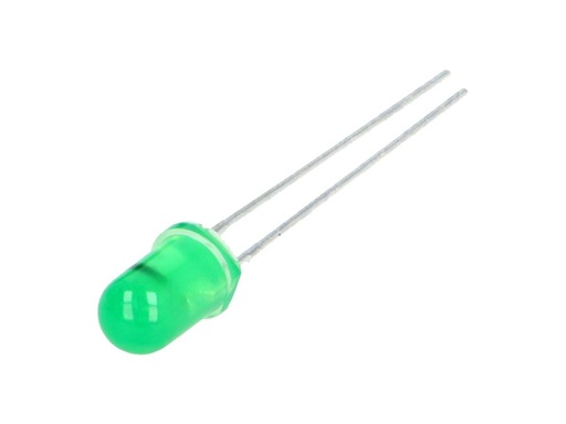 [H14723] 5mm LED - Selvblinkende GRØN diffus, 9V (8mcd 60°)