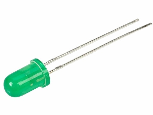 [H14661] 5mm 12V LED - Rund, GRØN diffus + modstand (32mcd 60°)