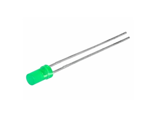 [H14631] 3mm LED - Flad top GRØN diffus (4mcd 100°)