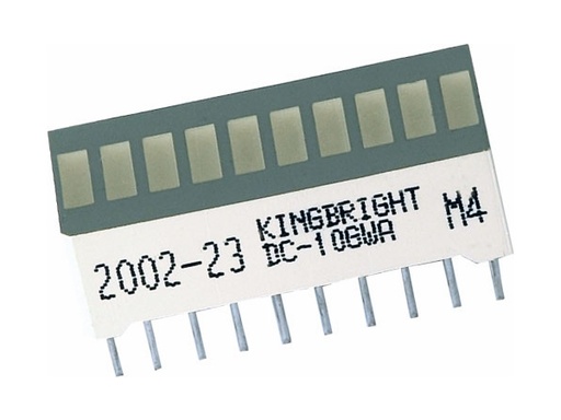 [H61067] 10-segment LED Lysbjælke - Grøn 5,6mcd (25,4x10,16mm)