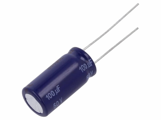 [H62902] Bipolar Elektrolyt Kondensator - 100uF 50Vdc Lodret (±20%)