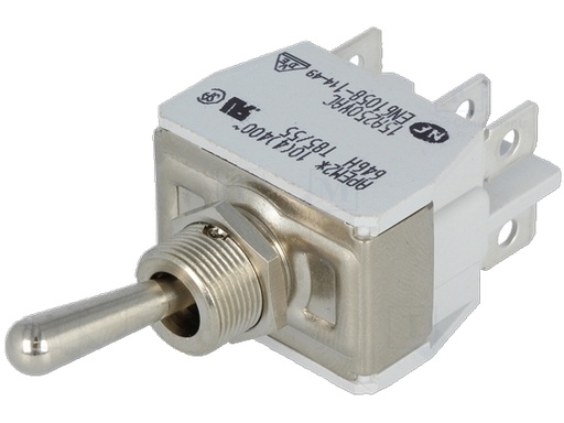 [H33915] Vippekontakt - 2P ON-ON, 15A/250VAC, spadestik (Ø12,2mm)