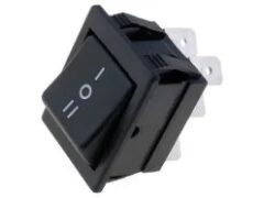 [H60946] Vippekontakt - 2P ON-OFF-ON, 250V / 16A, Sort