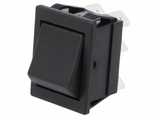 [H62489] Vippekontakt - 2P ON-ON, 16A/250V, 6,3mm spadeterm. Sort